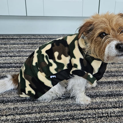 Camouflage Polar Fleece - Waterproof Panel McTog Dog Jumper