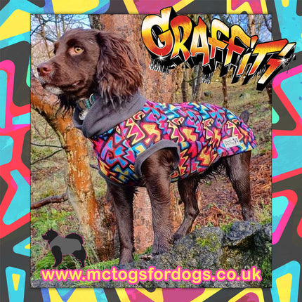 Graffiti Waterproof Microfleece McTog Dog Jumper